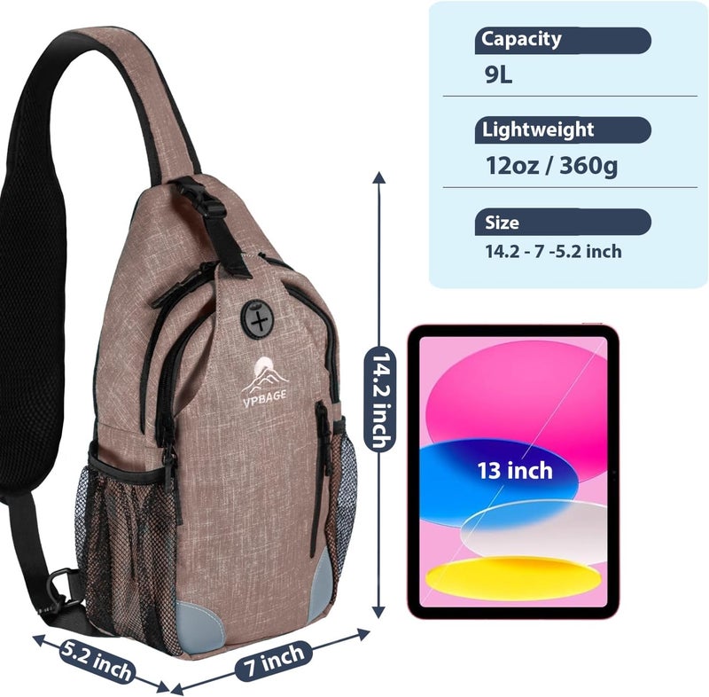 VPBAGE Store Structured Sling Backpack with Oversized Strap Pocket (Fits Power Bank) - Heavy Duty Water Resistant Crossbody Bag for Tech & Travel - Thick Padded Bottom Anti-Theft Daypack (Fits Tablet/Console) - Image 4